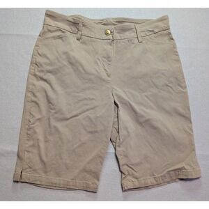 Ruby Rd Bermuda Shorts Womens 14P Tan Excellent Stretch Petite 92391